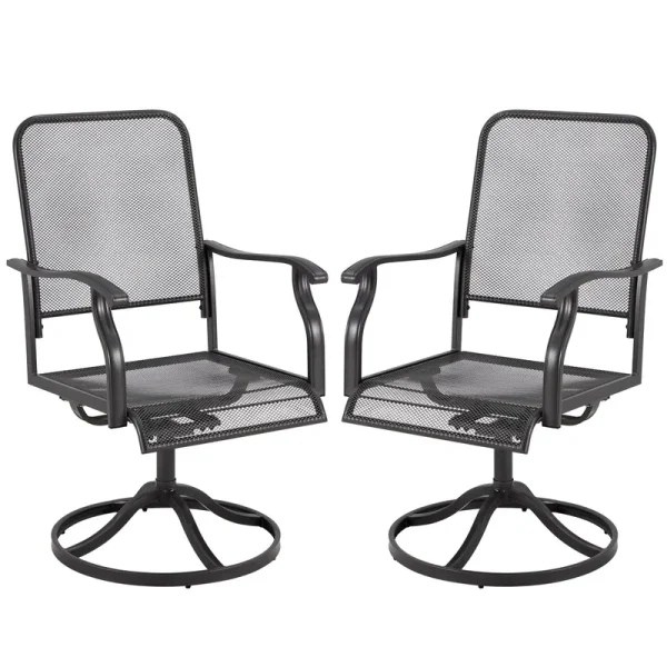 AECOJOY 360° Patio Swivel Chairs Set of 2, High-Back All-Weather Outdoor Seating