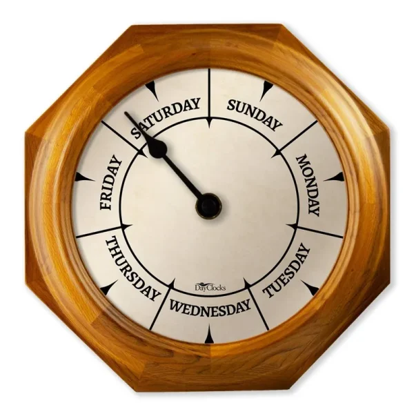Classic Oak Day of The Week Wall Clock