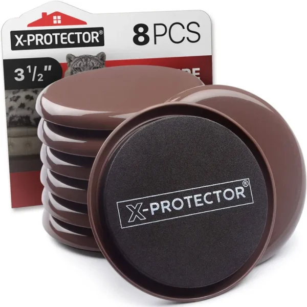 8 Pcs X-Protector Best Heavy Moving Furniture Sliders for Carpet 3.5"