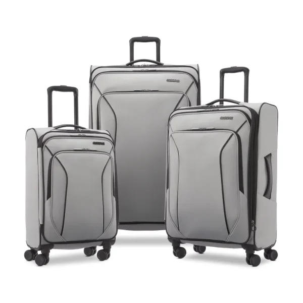 American Tourister X - Lite 3 - Piece Luggage Set with Spinner Wheels - Light Grey