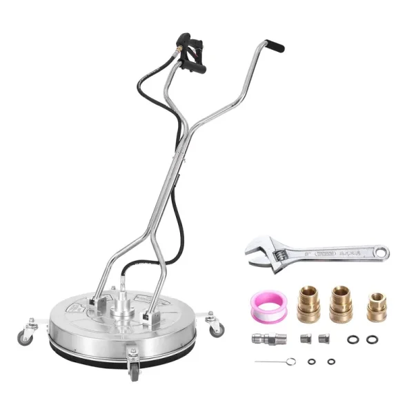 VEVOR GYQXJBMQJQBX2OAV3V0 24 in. Pressure Washer Surface Cleaner with Handles & Wheels, Stainless Steel Concrete Cleaner 4000 Max