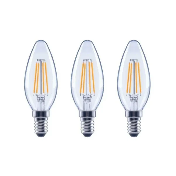 Ecosmart 40-Watt Equivalent B11 Candle Dimmable Clear Glass Filament Vintage LED Light Bulb Soft White (3-pack)