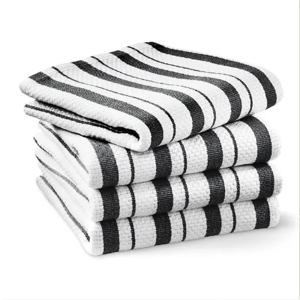 Williams-Sonoma Classic Striped Towels Set of 4 Jet Black