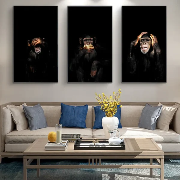 Abstract Monkey Wall Art Canvas – Modern Frameless Decorative Painting