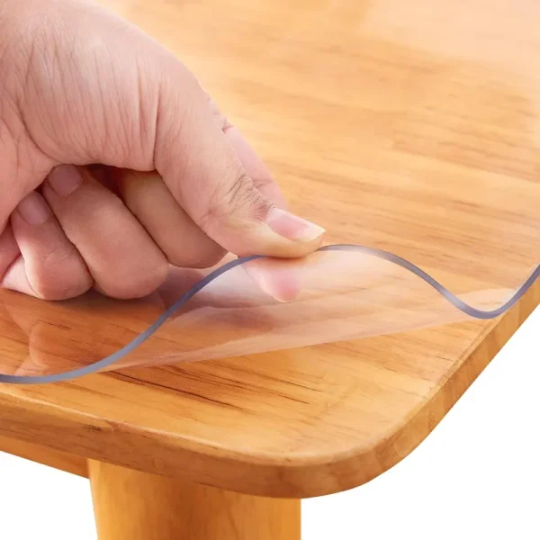 Multi-Size 24x48" Clear Table Protector Kitchen Dining Room Wood Furniture Cover Screen Protection Plastic Tablecloth Mat Wipeable Easy Clean