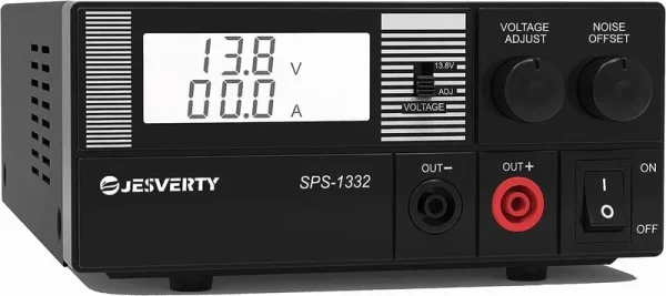 Universal Compact Bench Power Supply - 30 Amp Regulated Home Lab Benchtop AC - to - DC Converter 13.8 Volt/9 - 15volt, Cooling Fan, Screw Type Terminals - Jesverty SPS - 1332
