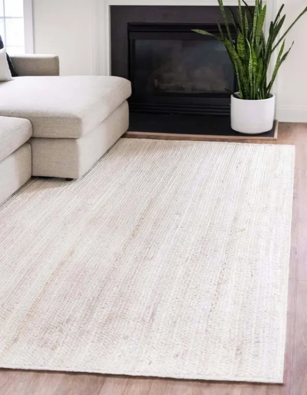 Unique Loom Dhaka Braided Jute Area Rug - 10' x 14' - Beige