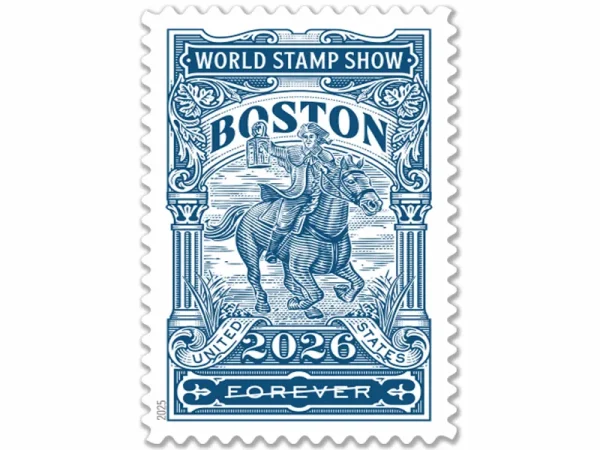 2025 Boston World Stamp Show Forever Postage Stamps Sheet First-Class Postage