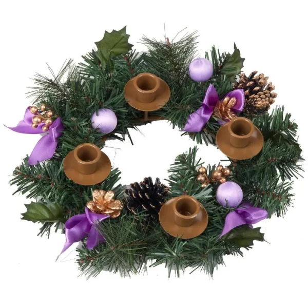 Purple Ribbon Advent Wreath