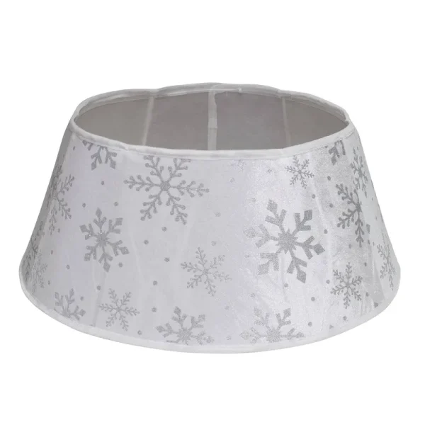 Dyno Silver Stand Band with Glitter Snowflakes Tree Collar 13.5 in.