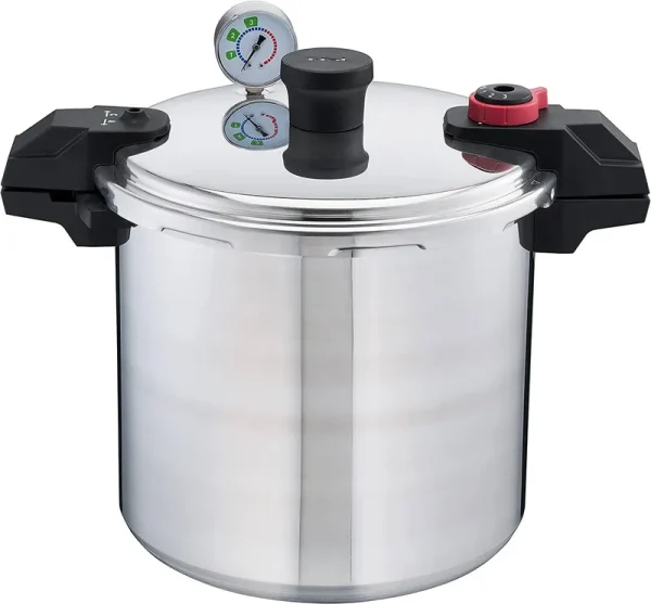 Groupe Seb T-Fal Pressure Cooker, Pressure Canner with Pressure Control, 3 PSI Settings, 22 Quart, Silver - 7114000511