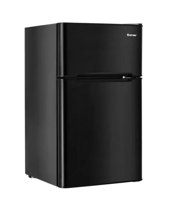 Costway Refrigerator Small Freezer Cooler Fridge Compact 3.2 Cu ft. Unit Black