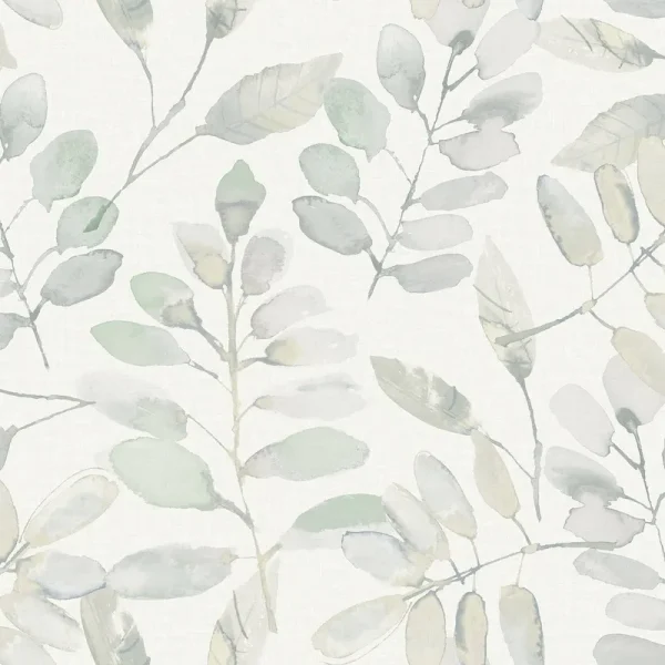 Inhome Lotus Green Vinyl Peel and Stick Wallpaper, 216-in by 20.8-in, 31.2 Sq. ft.