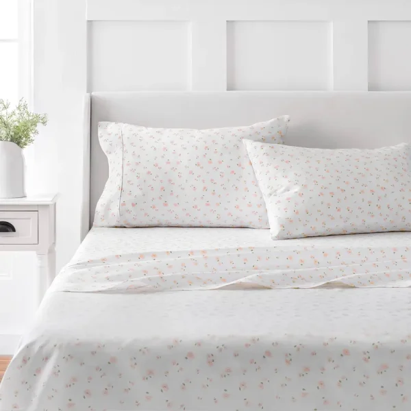 Martha Stewart 100% Cotton Queen Sheet Set - 4 Piece, Soft, Smooth, Durable, Easy Care, 16 inch Deep Pocket Sheet, Bedding Sheets, Sateen Sheet, 1