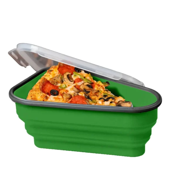 Pizza Pack - Reusable Pizza Storage Container with 5 Microwavable Serving Trays, Green