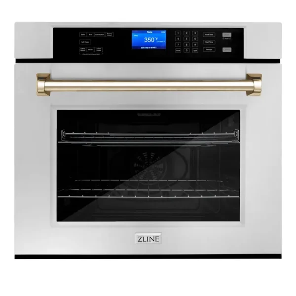 ZLINE 30" Autograph Edition Single Wall Oven with Self Clean and True Convection in Stainless Steel - Gold