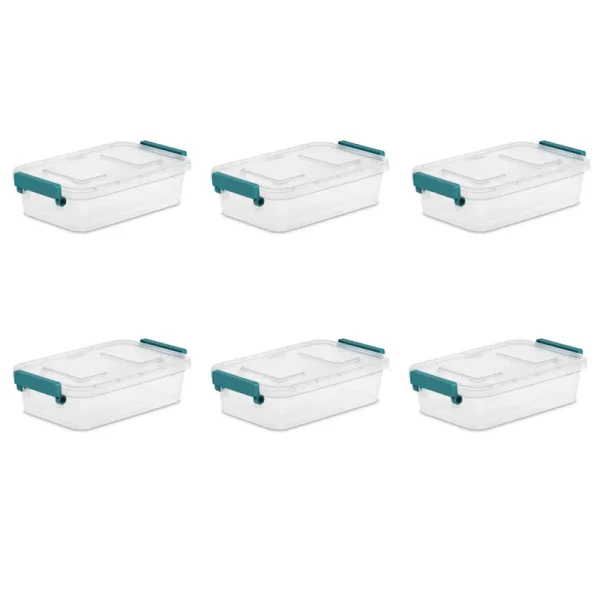 Sterilite 2.7 Qt. Modular Latch Box Clear Set of 6