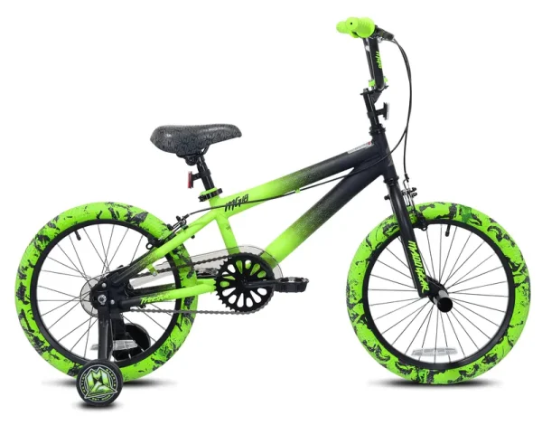 Bicycles 18" Madd Gear MG18 BMX Boy'S Bike, Black and Green