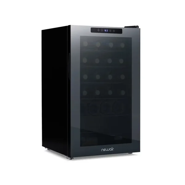 Newair Shadow Series Wine Cooler Refrigerator 24 Bottle, Freestanding Mirrored Wine Fridge with Double - Layer Tempered Glass Door & Compressor Cooling for Reds, Whites, and Sparkling Wine