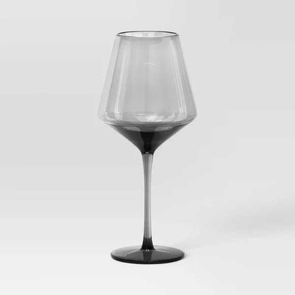 19.6oz Stemmed Wine Glass Gray - Threshold