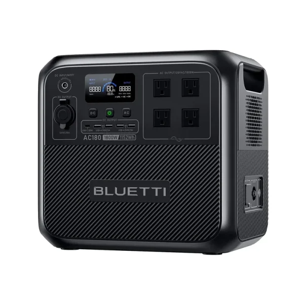 Bluetti AC180 Solar Generator, 1440W | 1152wh LiFePO4 Power Station, Portable for Off - Grid, Home, Camping, RV