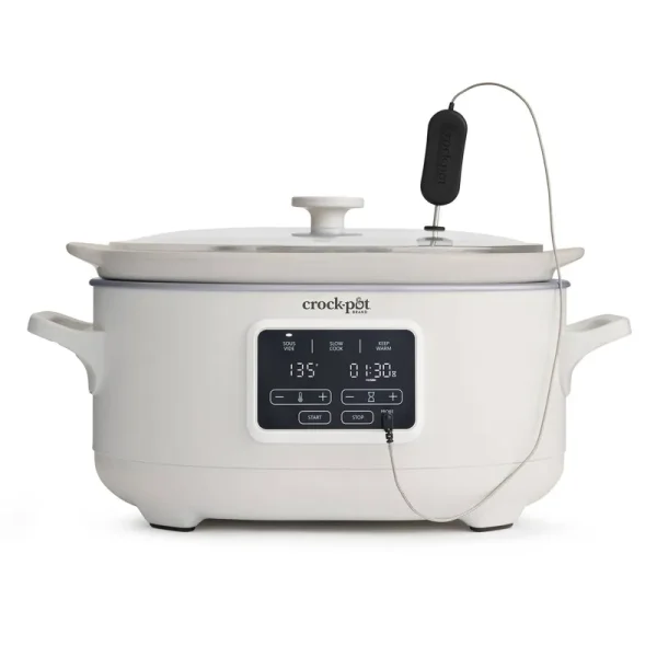 Crockpot 6-Quart Slow Cooker with Sous Vide, Programmable, in Oat Milk