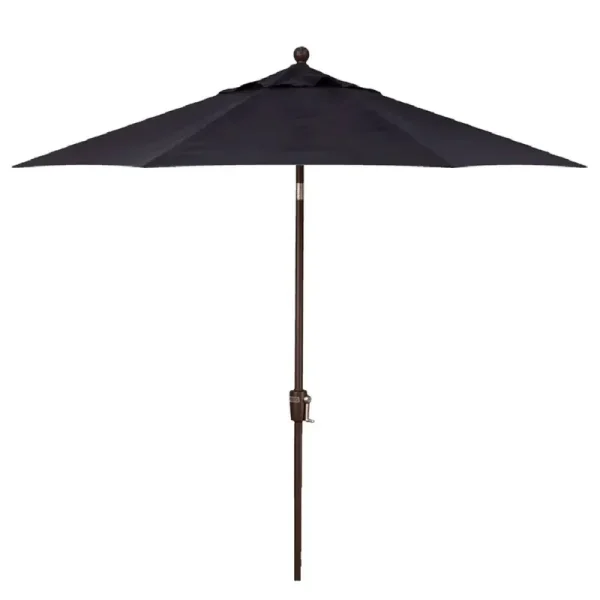 Outdoor Bronze 9' Push Button Tilt Umbrella - Navy
