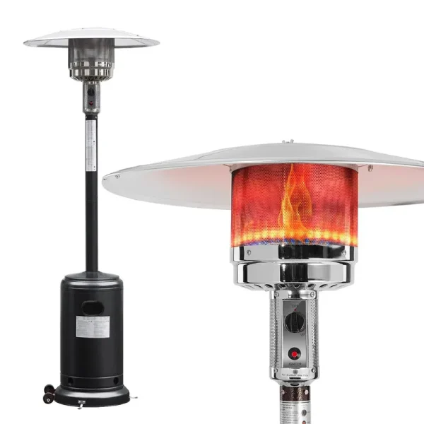 KEZATO 46,000 BTU Propane Outdoor Patio Heater with Cover and Wheels for