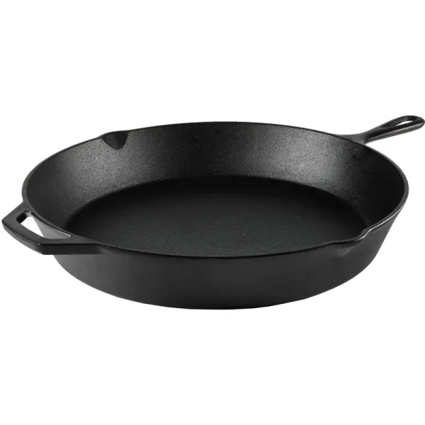 Ozark Trail Pre-Seasoned Cast Iron Skillet, Black, 15"