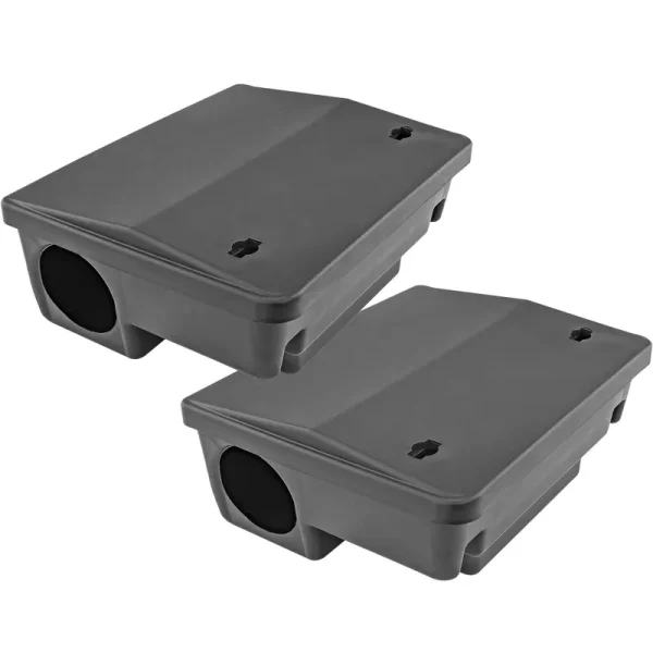 iTrap Rodent Control Itrap-005-S2 iTrap Rat Mouse Bait Station Trap, Set of 2-Safe for Children PE, Black