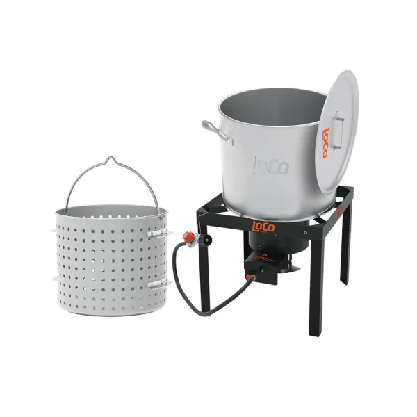 Loco 100 Qt. Propane Single Burner Boiling Kit in Stainless