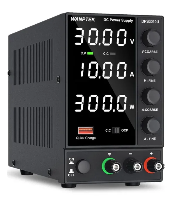 Wanptek DC Power Supply Variable, Adjustable Switching Regulated Power Supply (30 V 0-10a) with Encoder Coarse & Fine Adjustments Knob, Bench Power