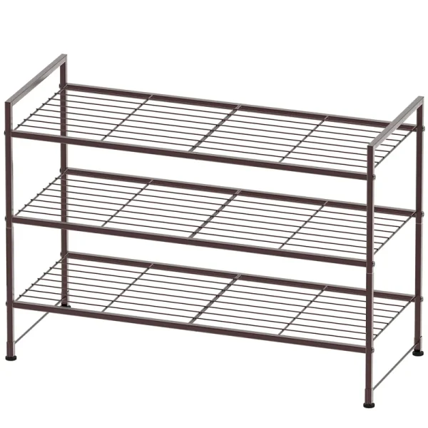 Simple Houseware 3-Tier Stackable Shoes Rack Storage Shelf Bronze