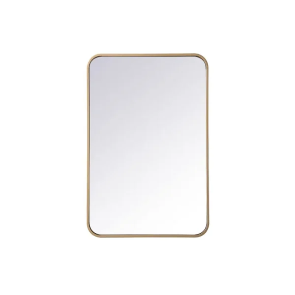 Sabine Metal Rounded Rectangle Wall Mirror Finish: Brass, Size: 30'' H x 20'' W