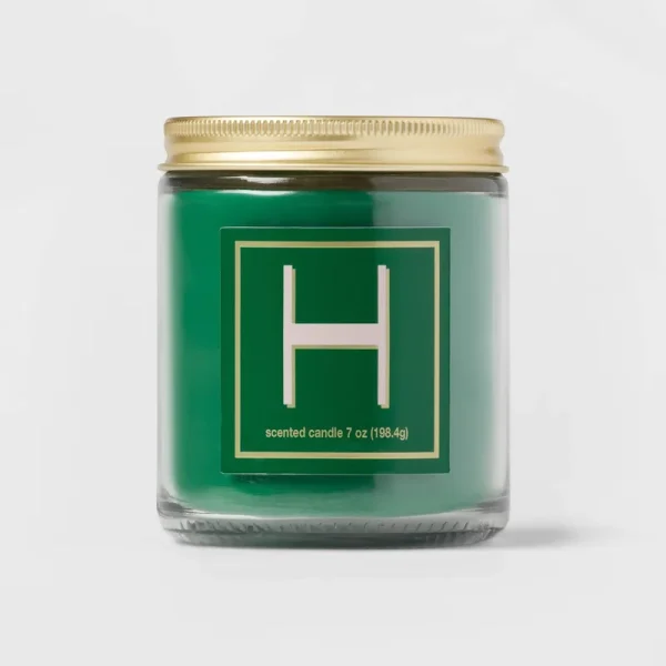 7oz Scented Monogram Letter Candle with Gold Matte Lid - Opalhouse-Sweet Scape