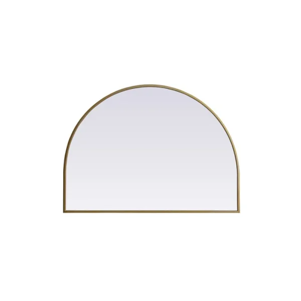Savina Arch Metal Wall Mirror Finish: Brass, Size: 33" x 24"
