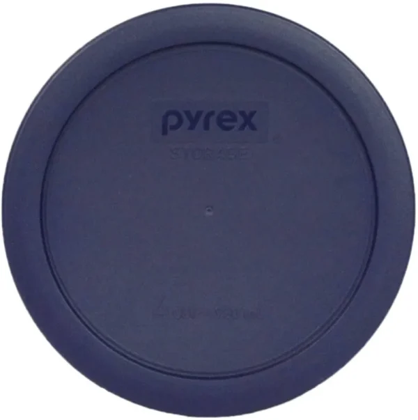Pyrex 4 Cup Round Plastic Cover 4-Pack, Navy Blue