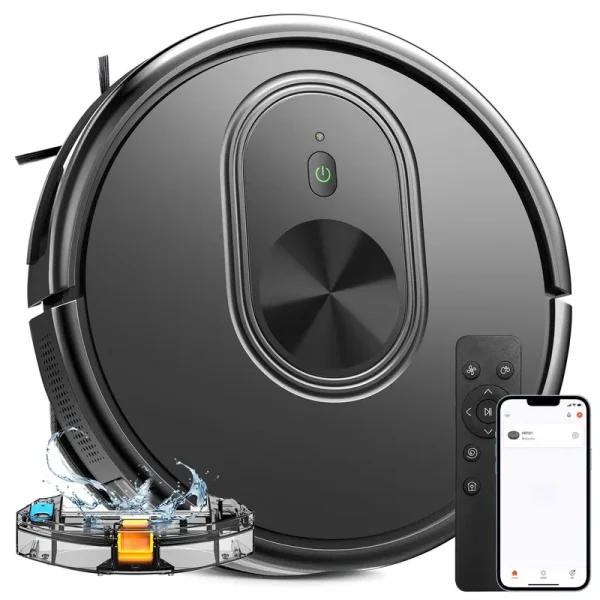 Robot Vacuum and Mop Combo, 3 in 1 Mopping Robotic Vacuum with Schedule, App/Bluetooth/Alexa, 1600pa Max Suction, Self-Charging Robot Vacuum Cleaner
