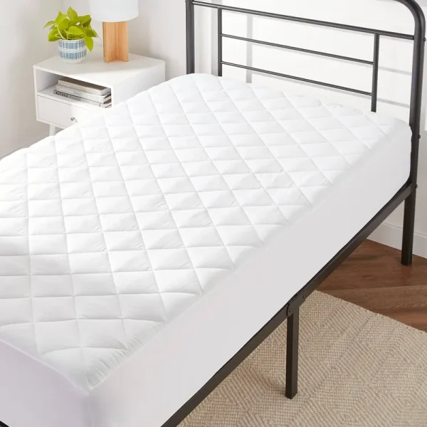 Basics Hypoallergenic Quilted Mattress Topper Pad Cover - 18 inch Deep, Twin