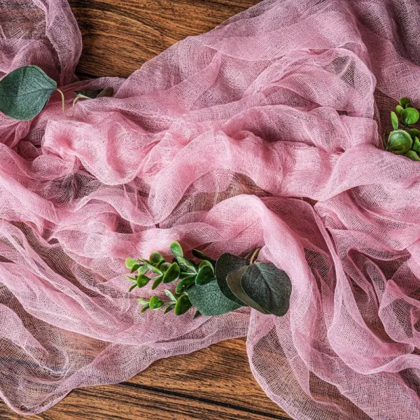 CV Linens Cheesecloth Table Runner 25" x 16ft - Dusty Rose