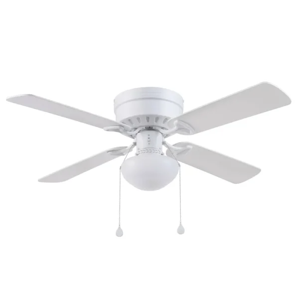 Harbor Breeze Armitage 42-in White LED Indoor Flush Mount Ceiling Fan with Light (4-Blade)