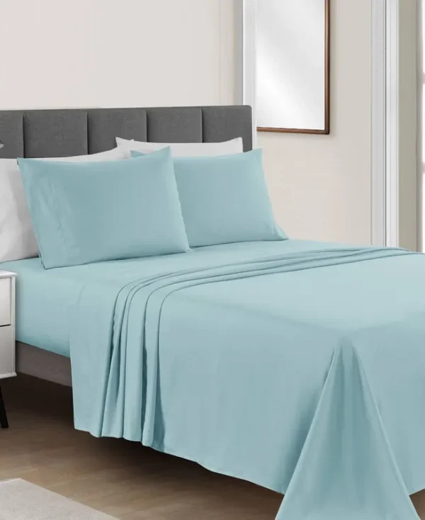 Sunham Microfiber Solid 4-pc. Sheet Set, Full - Aqua