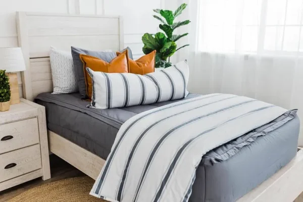 Zipper Reese Beddy's Bedding Gray Set, Minky/Cotton, All Sizes, Size: Twin-XL