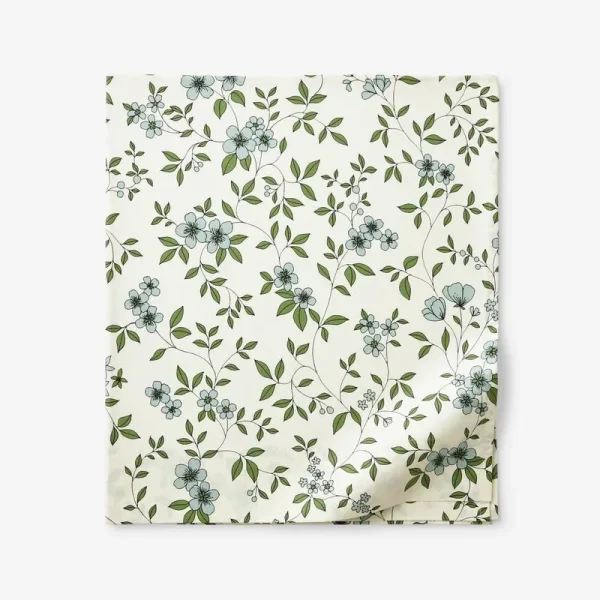The Company Store Company Cotton Remi Ditsy Floral Green Cotton Percale King Flat Sheet