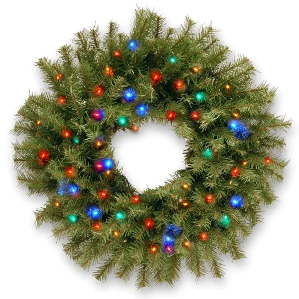 The Holiday Aisle Lighted Fir Wreath Size: 24", Power Source: Plug-In