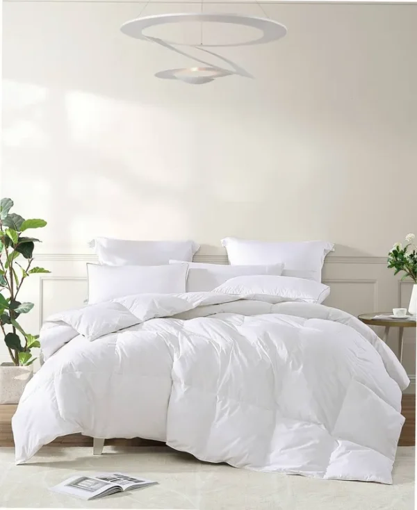 Royal Luxe All Season Warmth White Goose Feather & Down Fiber Comforter, Twin, White