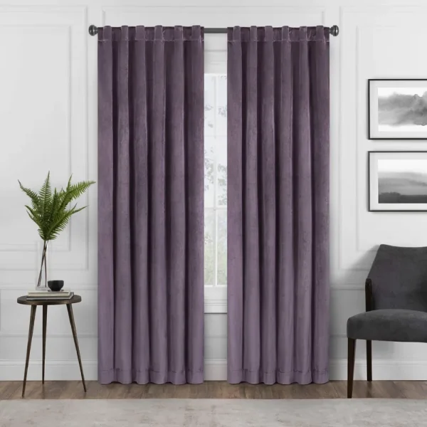 Eclipse Harper Velvet Blackout Panel, 63" x 50" - Plum