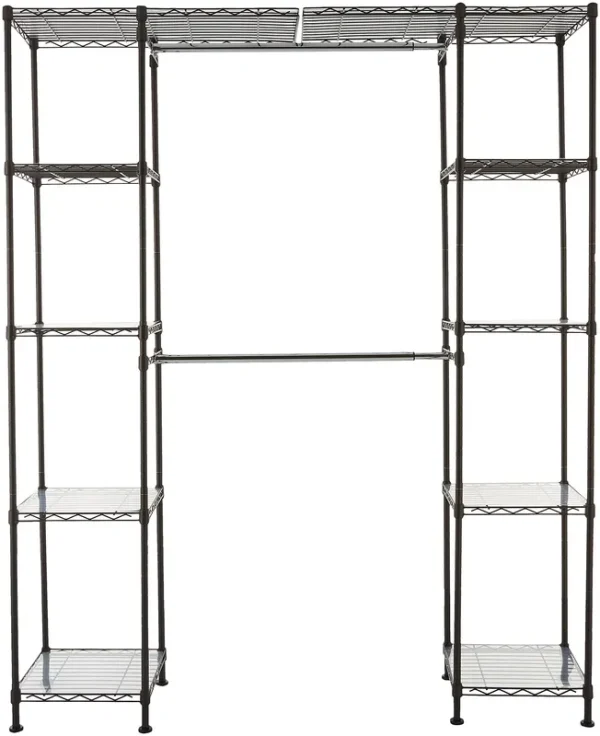 Amazon Basics Expandable Metal Hanging Storage Organizer Rack Wardrobe Bronze