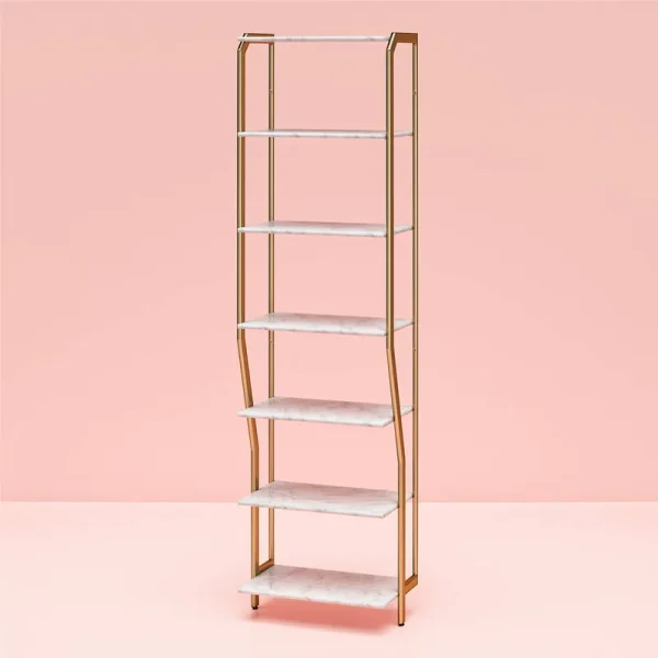 CosmoLiving by Cosmopolitan Gwyneth Closet - Shelves, White Marble