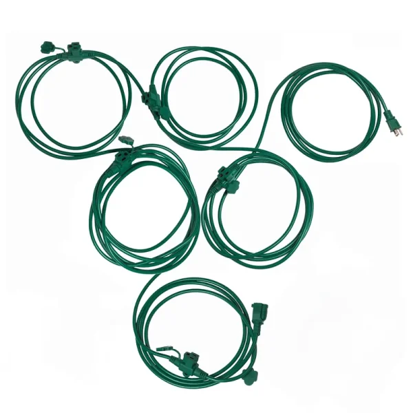 50ft Outdoor Extension Cord with 6 Outlets Evenly Spaced����, with Waterproof Cover, Ideal for Outdoor Decoration Lawn Patio Lights, 16AWG/3C SJTW,